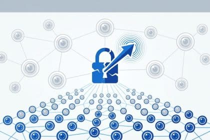 Abstract vector illustration representing an IoT device hacking campaign and authentication bypass.