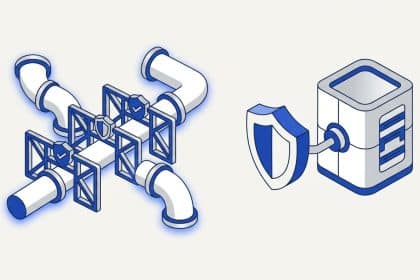 Abstract vector illustration representing API validation and secure CRM data management.