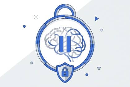 Abstract vector illustration representing Artificial Intelligence reinforcement learning being paused for safety alignment.