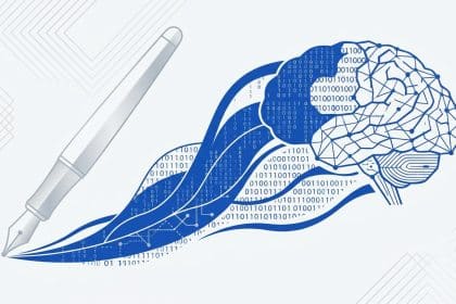 Abstract vector illustration representing AI integration in Pulitzer-level journalism.